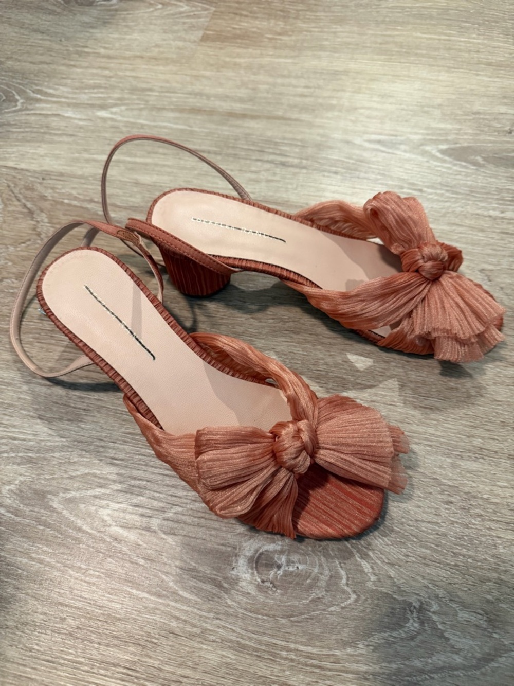 Loeffler Randall Coral-Peach Bow Slingback Heels